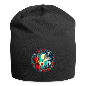 Conte de fées Le petit chaperon rouge Loup Cœur d’enfant Bien-être animal - Bonnet en jersey - noir - Devant