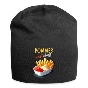 frites rut wiess snack bar Cologne kölsch fête drôle - Bonnet en jersey - noir - Devant