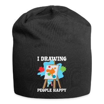 Funny Art Painter Drawing People Happy Artist Gift - Jersey-Beanie - Schwarz - Vorne