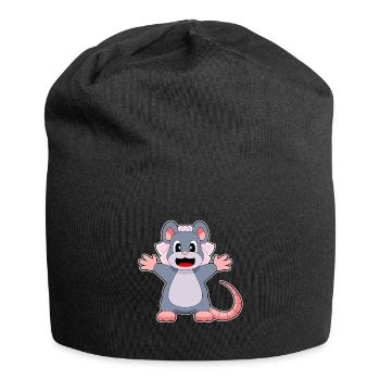 Souris Voile de mariée mariage - Bonnet en jersey - noir - Devant