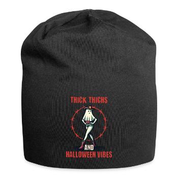 Funny Halloween with thick thighs and - Jersey Beanie - black - Front