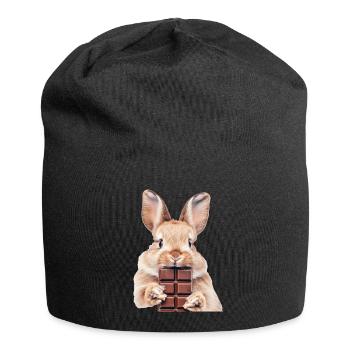 Kaninchen - Jersey-Beanie - Schwarz - Vorne