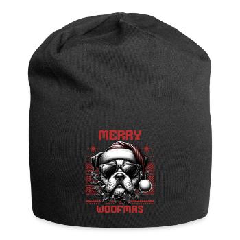 Père Noël Chien Noël Hommes et femmes - Bonnet en jersey - noir - Devant