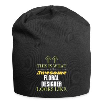 So sieht ein fantastischer Blumendesigner aus - Jersey-Beanie - Schwarz - Vorne