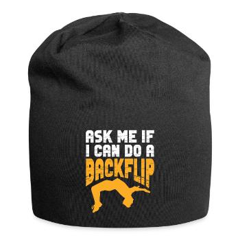 Backflip Salto Akrobatik Parkour Turnen Geschenk - Jersey-Beanie - Schwarz - Vorne