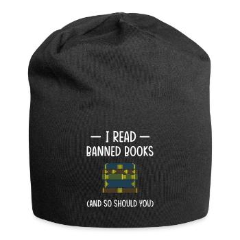 Buch Bücher Bibliothek Literatur Lesen Read Books - Jersey-Beanie - Schwarz - Vorne