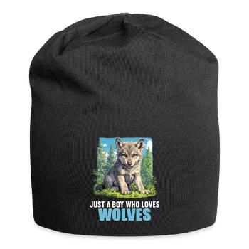 Wölfe Wolf - Jersey-Beanie - Schwarz - Vorne