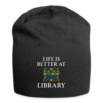 Buch Bücher Bibliothek Literatur Lesen Read Books - Jersey-Beanie - Schwarz - Vorne