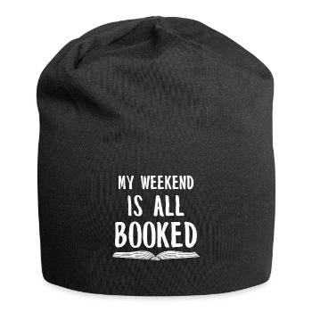 Book Books Library Reading Literature Read Books - Jersey Beanie - black - Front