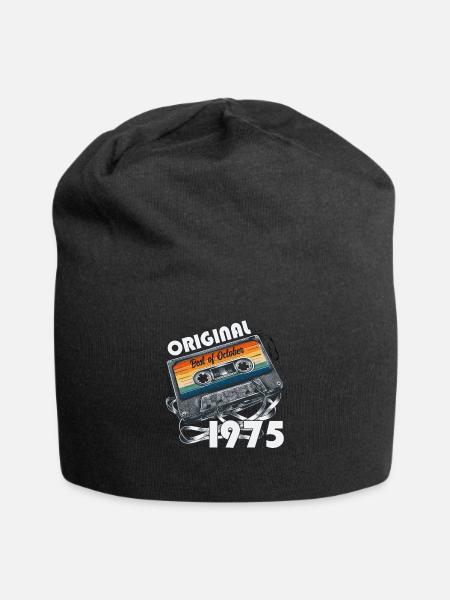 50. Geburtstag Vintage Oktober 1975 Kassette 1975 - Jersey-Beanie - Schwarz