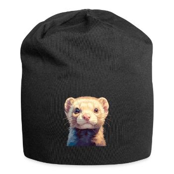 Ferret Frettchen - Jersey-Beanie - Schwarz - Vorne