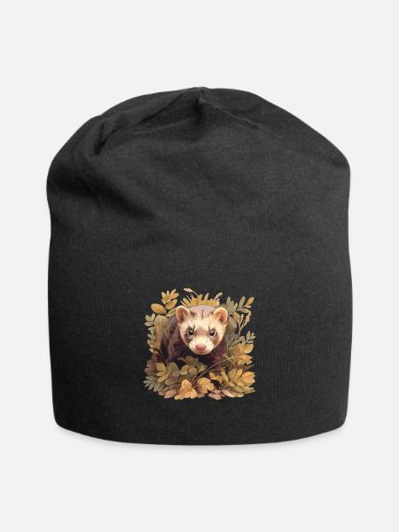 Ferret Frettchen - Jersey-Beanie - Schwarz