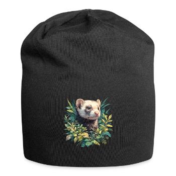 Ferret Frettchen - Jersey-Beanie - Schwarz - Vorne