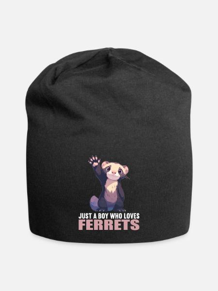 Ferret Frettchen - Jersey-Beanie - Schwarz