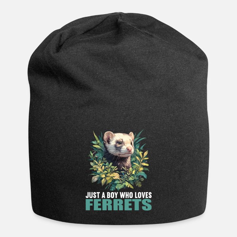 Ferret Frettchen - Jersey-Beanie - Schwarz