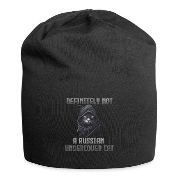 Definitiv keine russische Undercover-Katze - Jersey-Beanie - Schwarz - Vorne