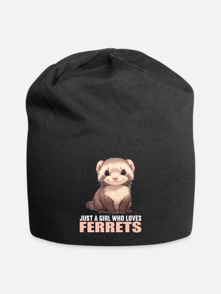 Ferret Frettchen - Jersey-Beanie - Schwarz