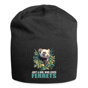 Ferret Frettchen - Jersey-Beanie - Schwarz - Vorne