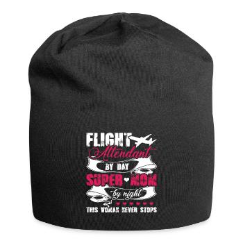 Flight Attendant Flight Attendant Mom - Jersey Beanie - black - Front