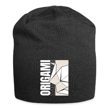 Folding Owl Paper Crane Master Origami - Jersey Beanie - charcoal grey - Front