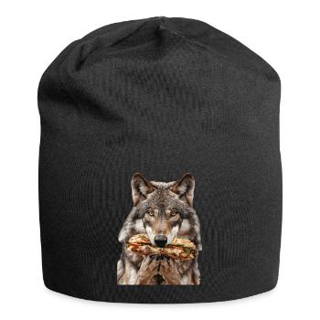 Wolf - Jersey-Beanie - Schwarz - Vorne