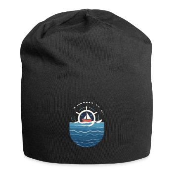 Captain on the high seas with boat motif - Jersey Beanie - black - Front