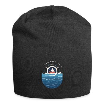 Kapitän Auf Hoher See Mit Bootsmotiv - Jersey-Beanie - Anthrazit - Vorne