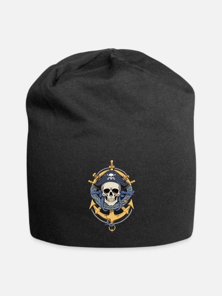 Drapeaux de pirate crâne Jolly Roger costume de pirate - Bonnet en jersey - noir