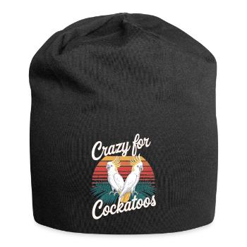 Verrückt Nach Kakadus Sonnenuntergang - Jersey-Beanie - Schwarz - Vorne