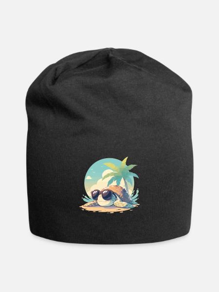 Sea Turtle Meeresschildkröten Meeresschildkröte - Jersey-Beanie - Schwarz