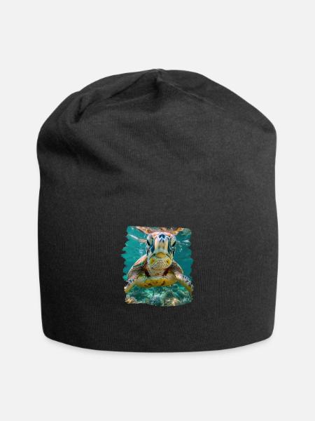 Sea Turtle Meeresschildkröten Meeresschildkröte - Jersey-Beanie - Schwarz