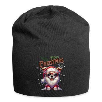 Père Noël Chien Noël Hommes et femmes - Bonnet en jersey - noir - Devant