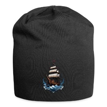 Majestätisches Segelschiff Auf Hoher See - Jersey-Beanie - Schwarz - Vorne