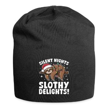 Paresseux Noël Animal Nuits silencieuses, paresseux - Bonnet en jersey - noir - Devant