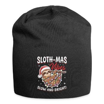 Sloth Christmas Animal Sloth-mas vibes - Jersey Beanie - black - Front