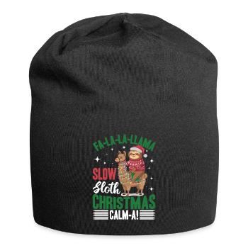 Sloth Llama Christmas Fa-la-la-llama - Jersey Beanie - black - Front