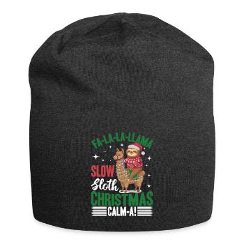 Lama paresseux Noël Fa-la-la-llama - Bonnet en jersey - charbon - Devant