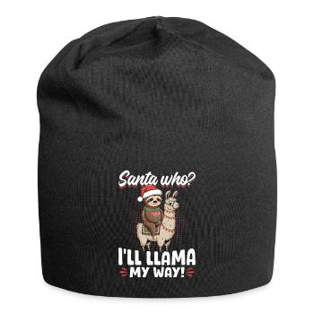 Sloth Llama Christmas Santa who? - Jersey Beanie - black - Front