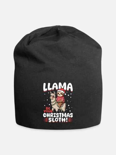 Sloth Llama Llama be your Christmas sloth! - Jersey-Beanie - Schwarz