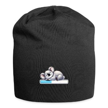 Mignon koala endormi avec barre de chargement - Bonnet en jersey - noir - Devant