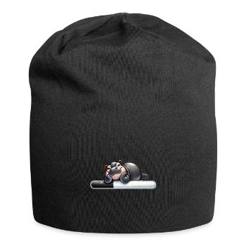 Hippopotame paresseux Barre de chargement Humour - Bonnet en jersey - noir - Devant