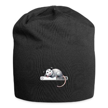 Entspannter Opossum Schlaf Modus - Jersey-Beanie - Schwarz - Vorne
