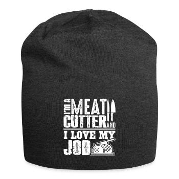 Meat Cutter I Love My Job - Jersey Beanie - charcoal grey - Front