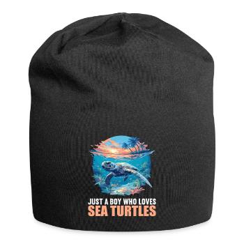 Sea Turtle Meeresschildkröten Meeresschildkröte - Jersey-Beanie - Schwarz - Vorne