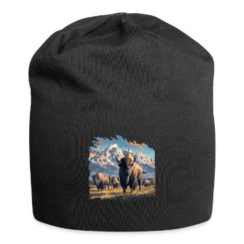 Bisons Bison - Bonnet en jersey - noir - Devant