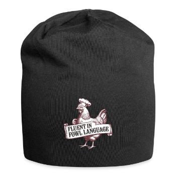 Funny Chicken Saying - Jersey Beanie - black - Front