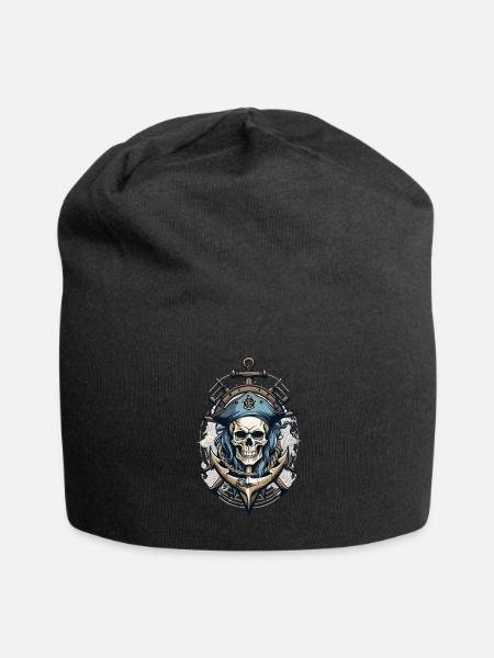 Drapeaux de pirate crâne Jolly Roger costume de pirate - Bonnet en jersey - noir