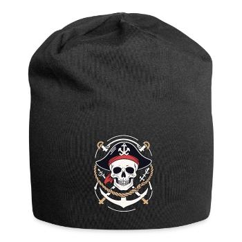 Funny Pirate Outfit Jolly Roger Design - Jersey Beanie - black - Front