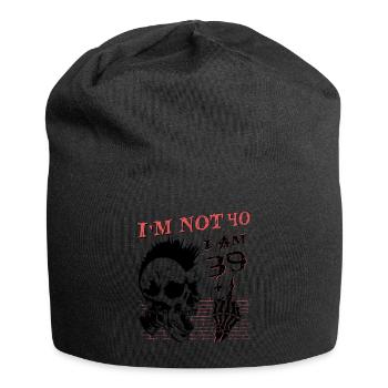 Ich bin 39 plus Mittelfinger - 40. Geburtstag - Jersey-Beanie - Schwarz - Vorne