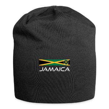 Jamaïque Jamaïque Rasta Raggea Drapeau Rastafari - Bonnet en jersey - noir - Devant